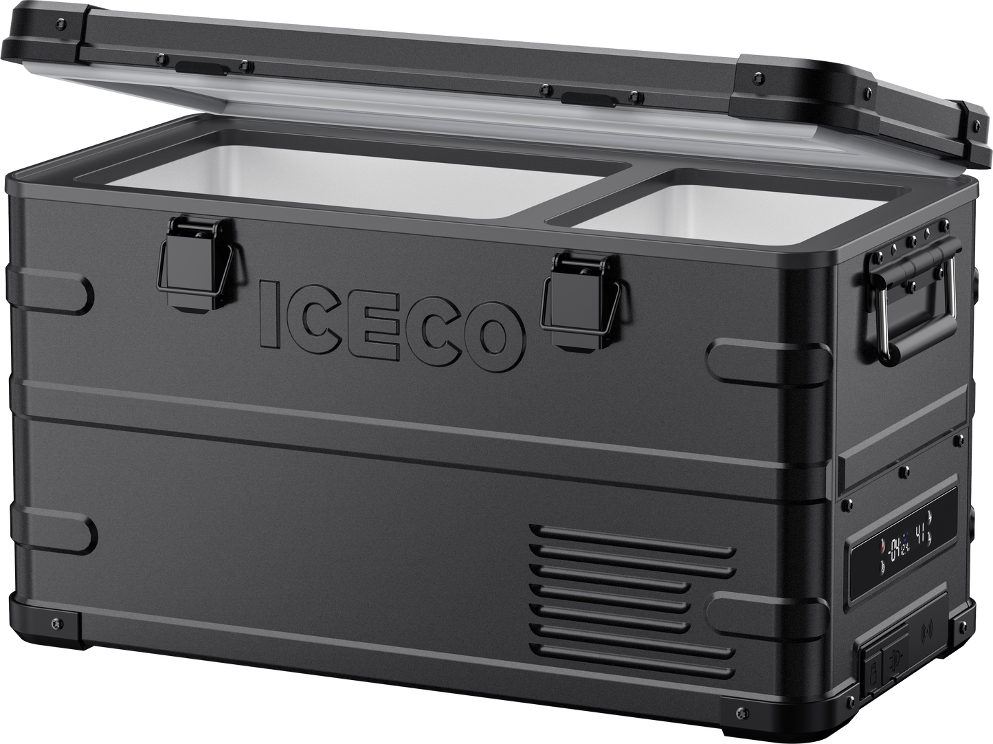 APL35 Dual Zone Aluminum Black Fridge | ICECO | 35 LT