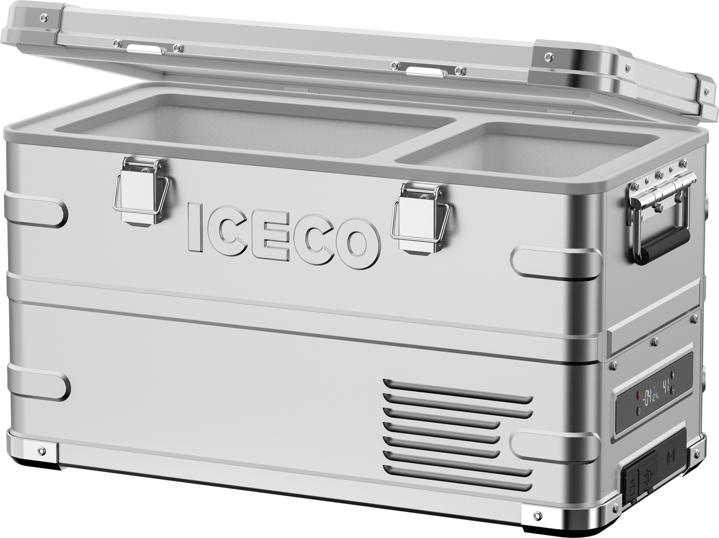 APL35 Dual Zone Aluminum Silver Fridge | ICECO | 35 LT