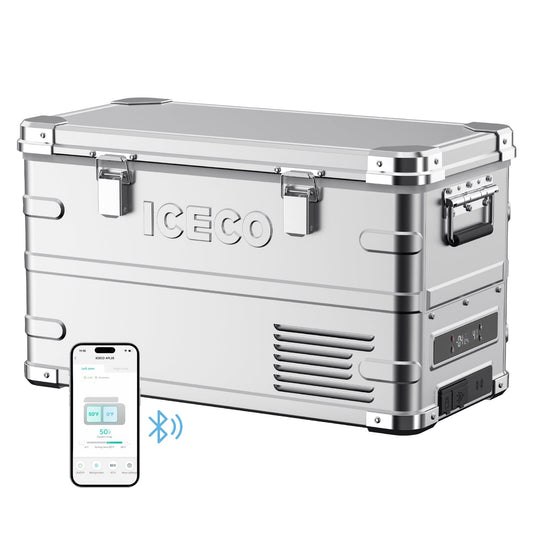 APL35 Dual Zone Aluminum Silver Fridge | ICECO | 35 LT