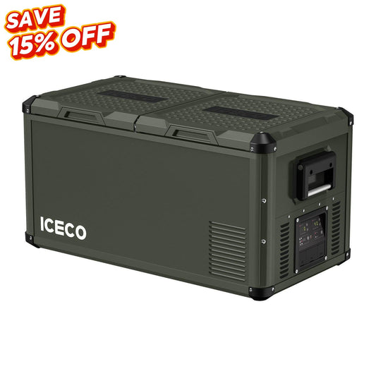 79.2QT VL75ProD Olive 12V Heavy Duty Metal Fridge Freezer| ICECO-Portable Fridge-www.icecofreezer.com