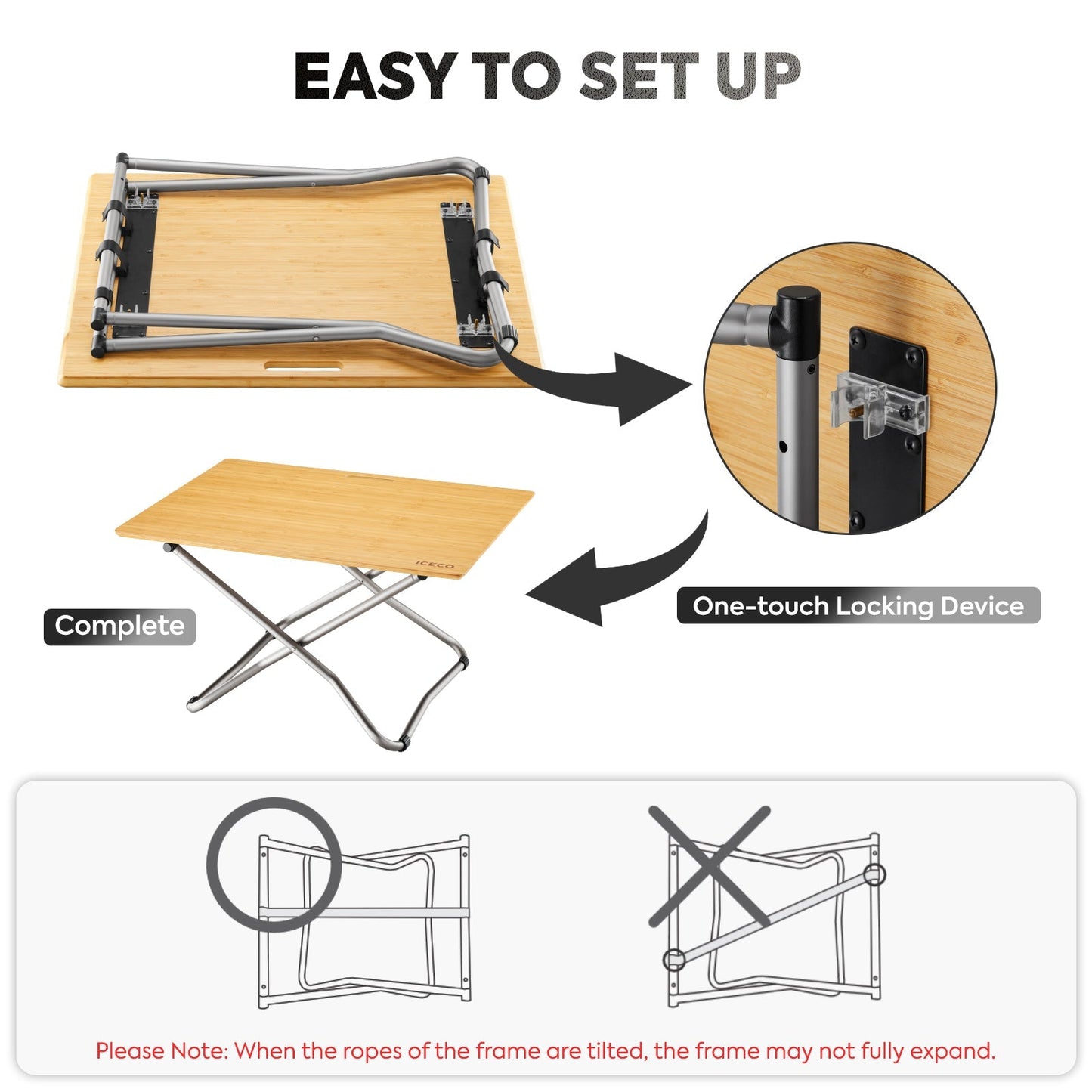 Portable Folding Bamboo Camping Table