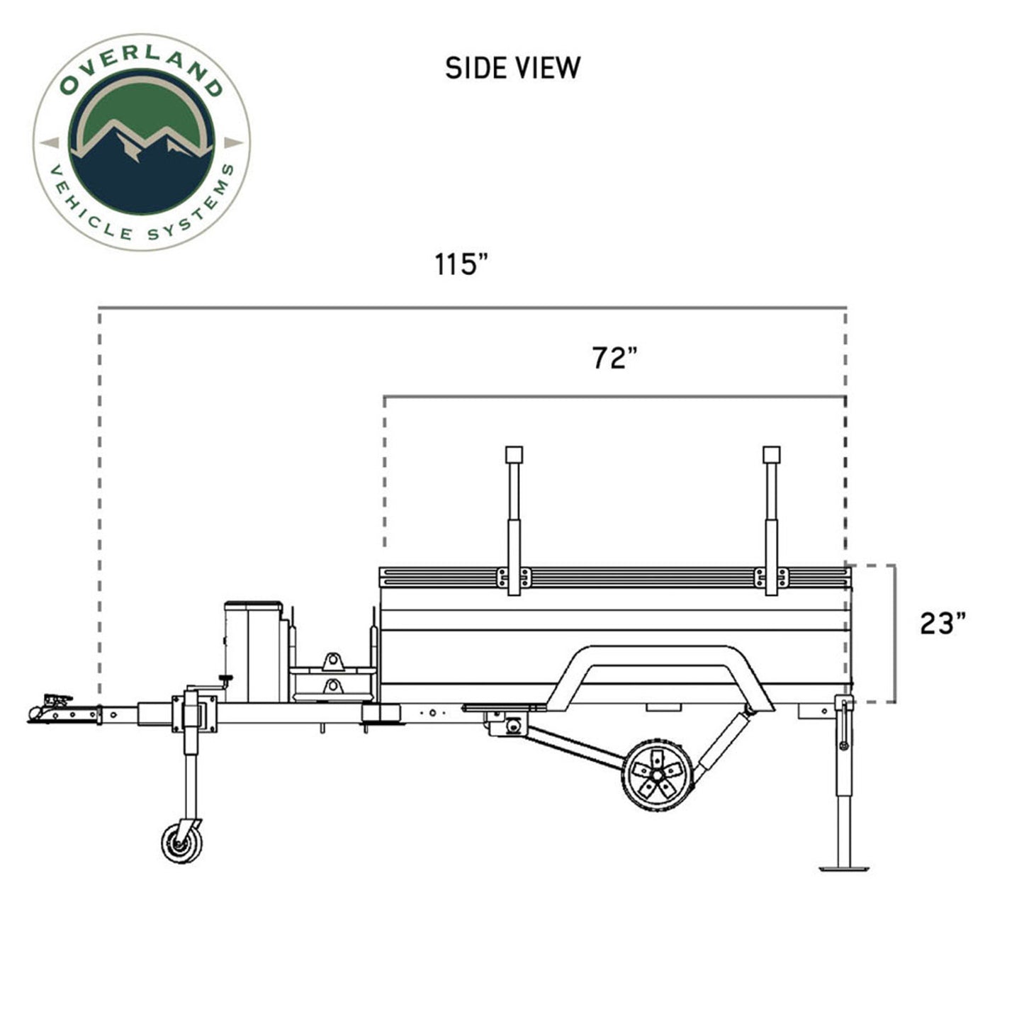 Overland Vehicle Systems Off Road Trailer - Military Style With Full Articulating Suspension