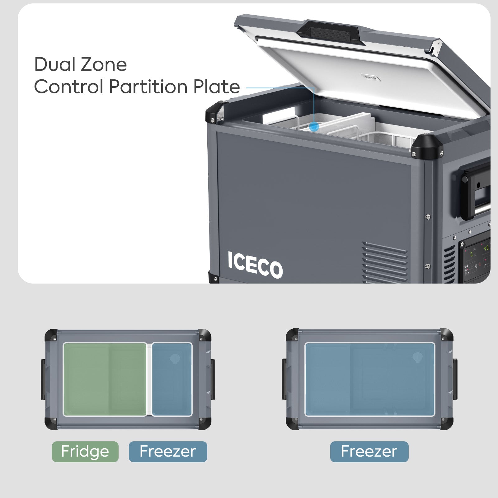 ICECO VL45ProD 47.5QT Dual Zone Portable Electric Cooler Compact ICECO VL45ProD 47.5QT Dual Zone Portable Electric Cooler Compact